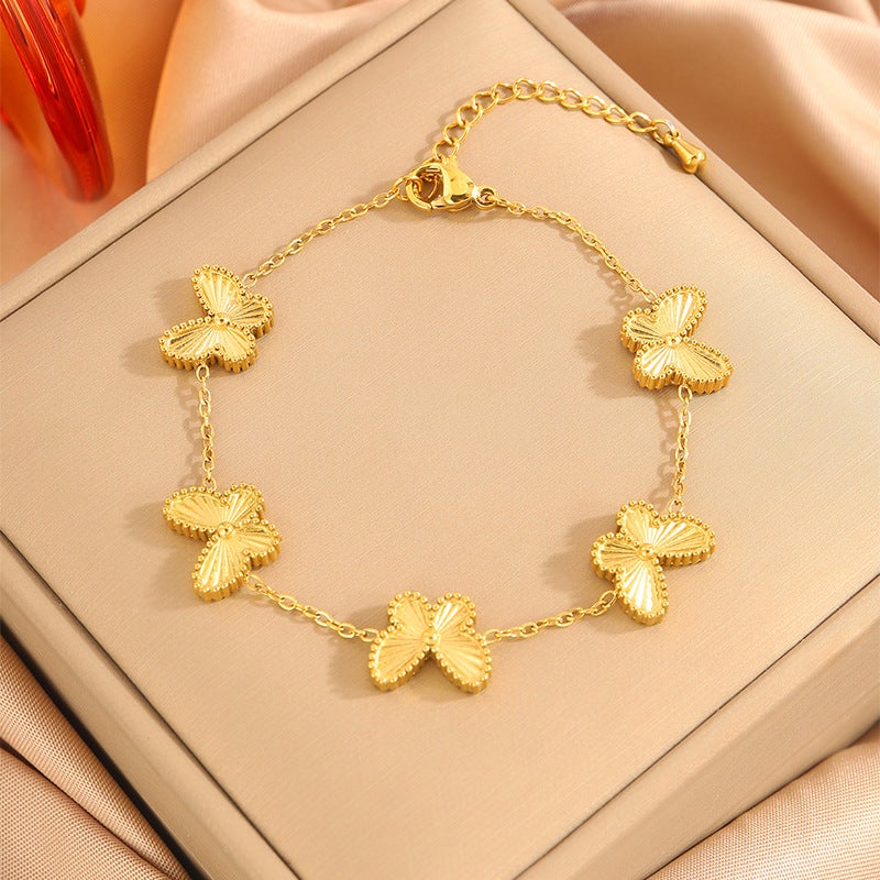 Titanium Steel Bracelet Fashion Jewelry Accessible Luxury High-End Butterfly Elegant Versatile Women'S Stainless Steel Hand Jewelry Bracelet - Image 2